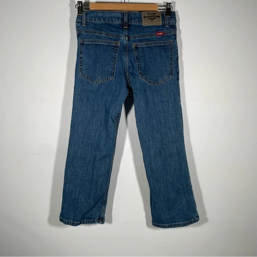 Wrangler Jeans Boys Bootcut Medium Wash Adjustable Waist Denim Western 10 Husky - Picture 3 of 5